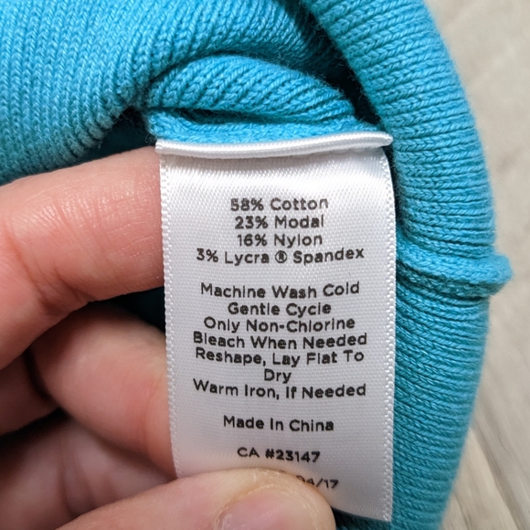 Talbots Aqua Sweater Top Scallop Hem - Picture 8 of 9